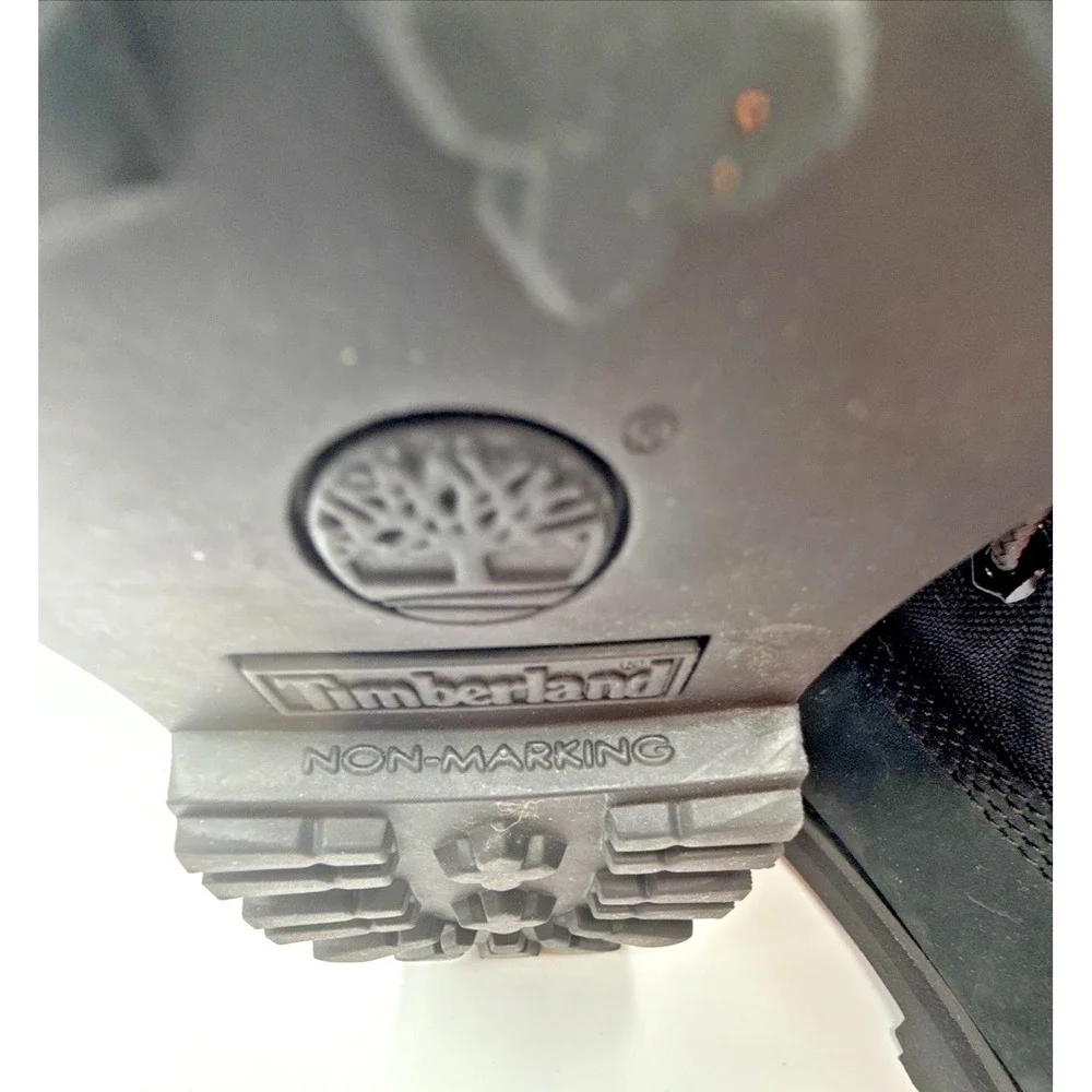 Timberland Roll Top Boots Leather Textile‎ black Kids boys Size 4 one w/o laces